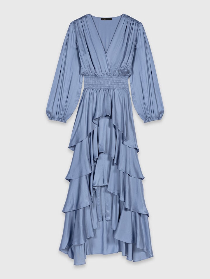 Robe longue &agrave; volants