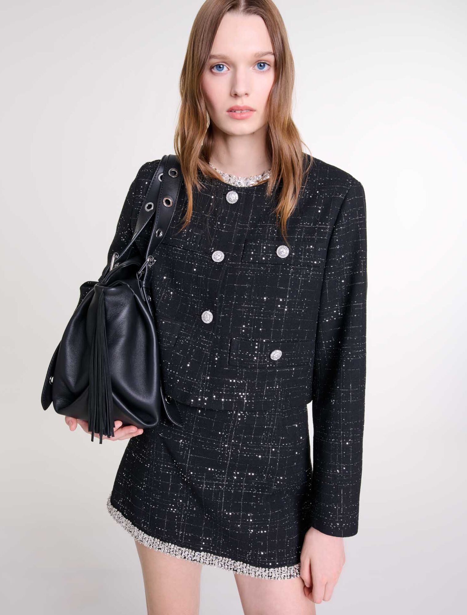 Veste courte en tweed