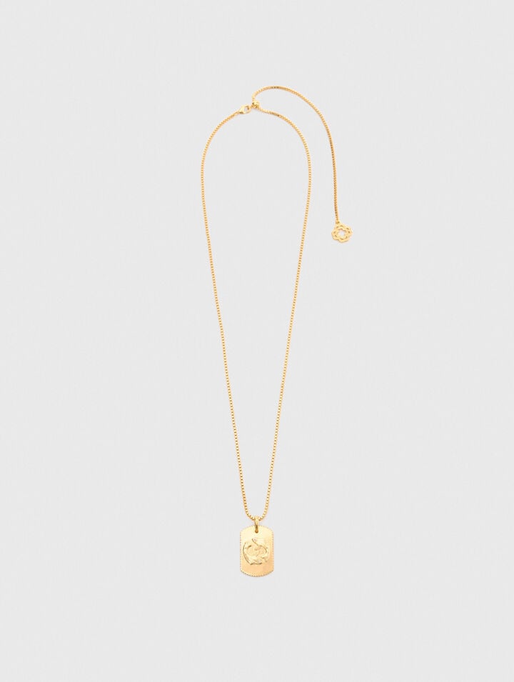 Collier plaque signe du zodiaque