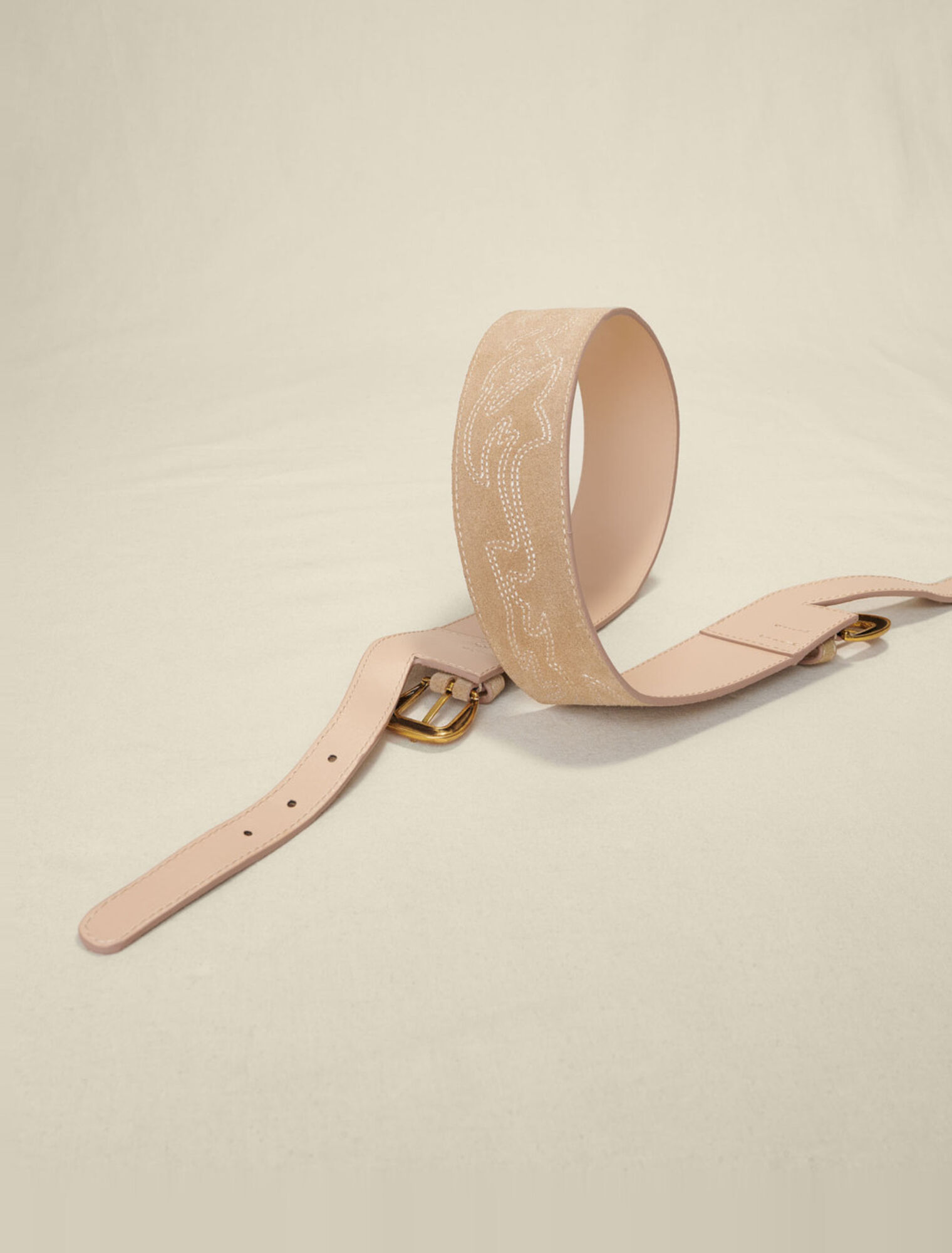 Ceinture en suède à doubles boucles