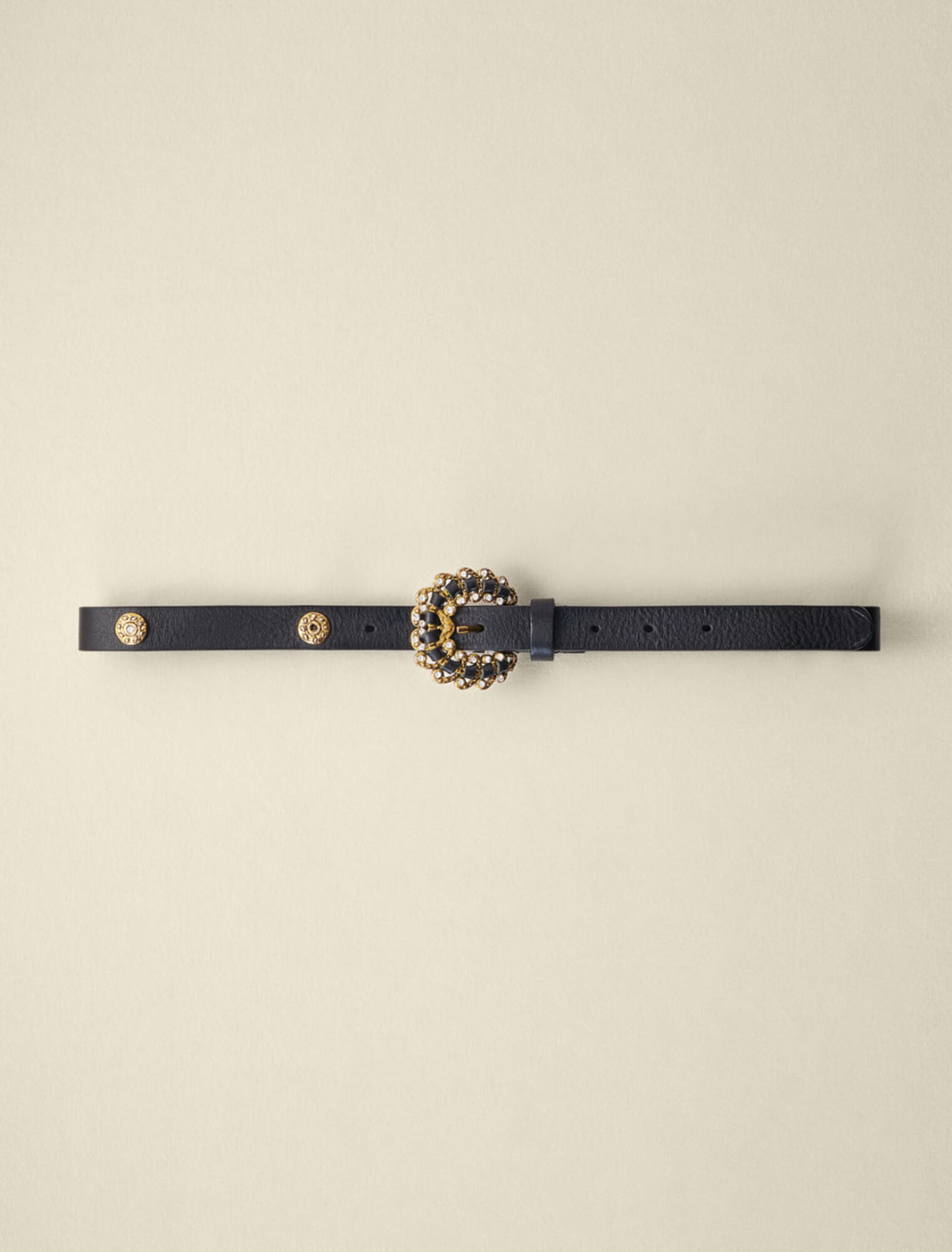 Ceinture en cuir ornée de strass