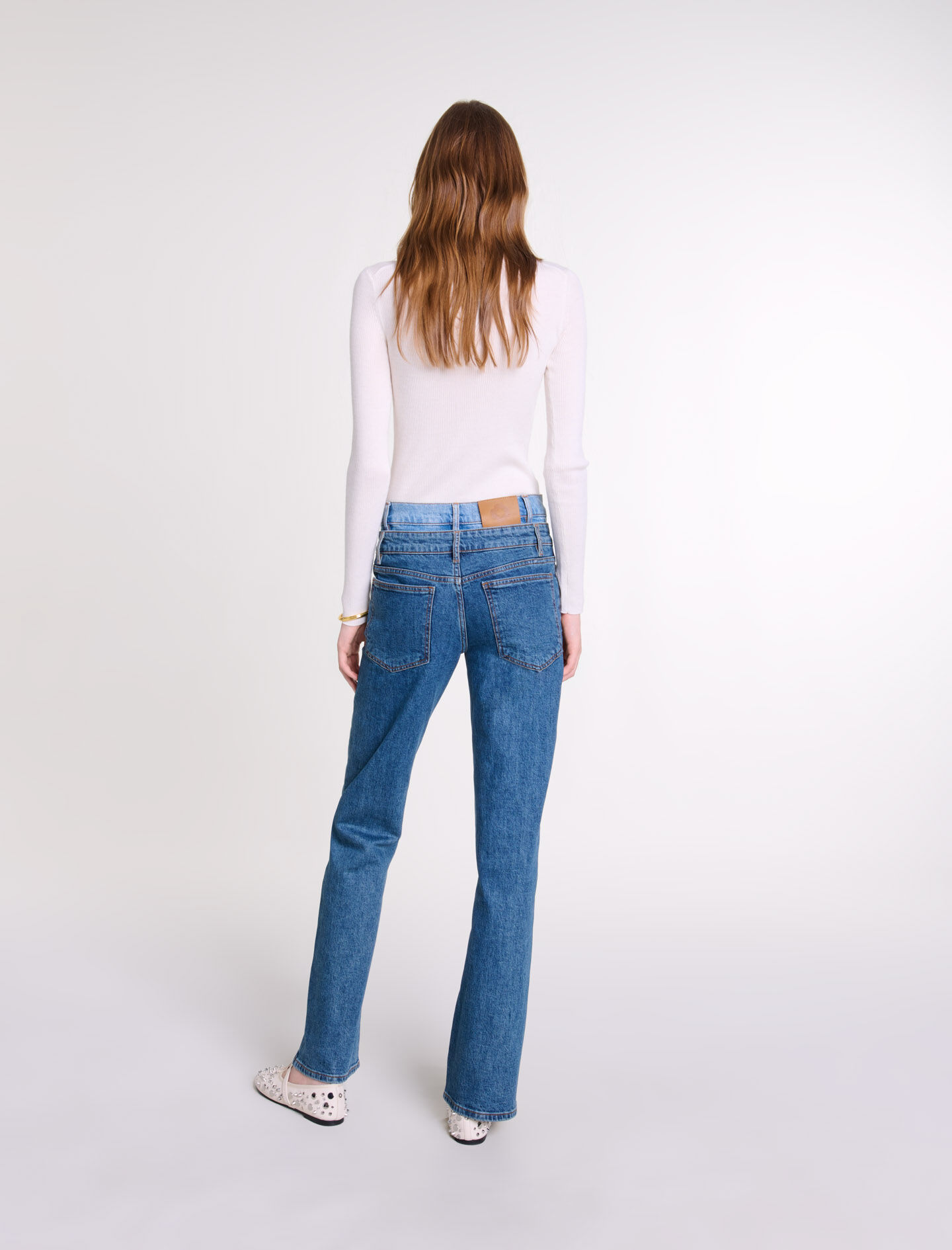 い*と様 MAZZ double waist lace denim Double waistband jeans
