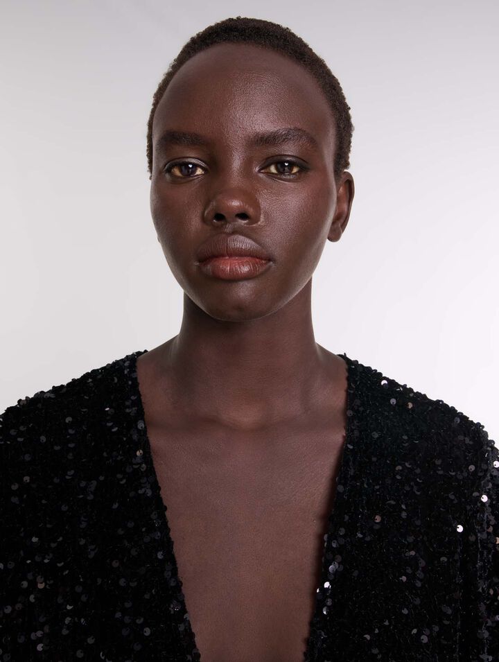 Combishort velours et sequins