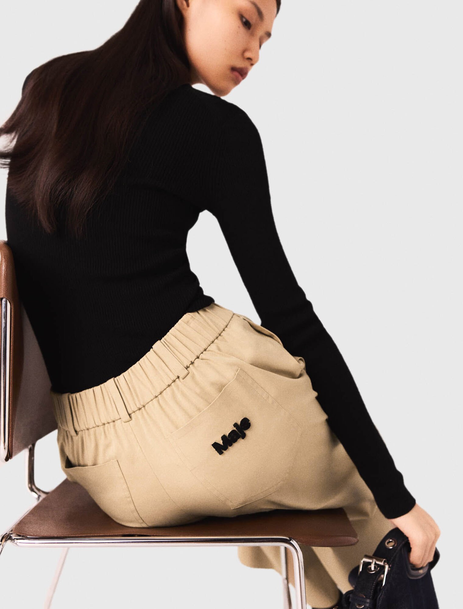 Wide-leg cotton pants 