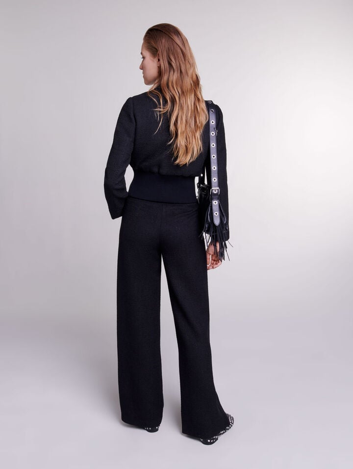Pantalon large en tweed