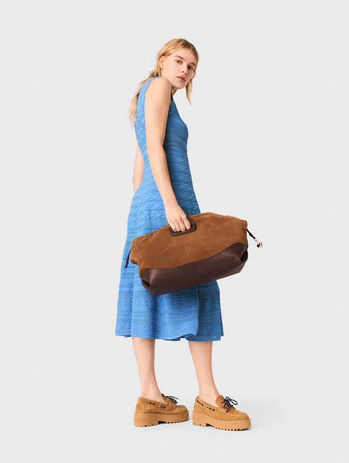 Robe longue en maille pointelle