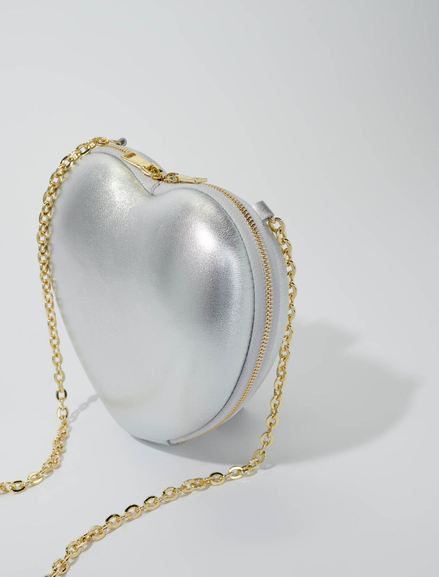 Heart-shaped leather bag