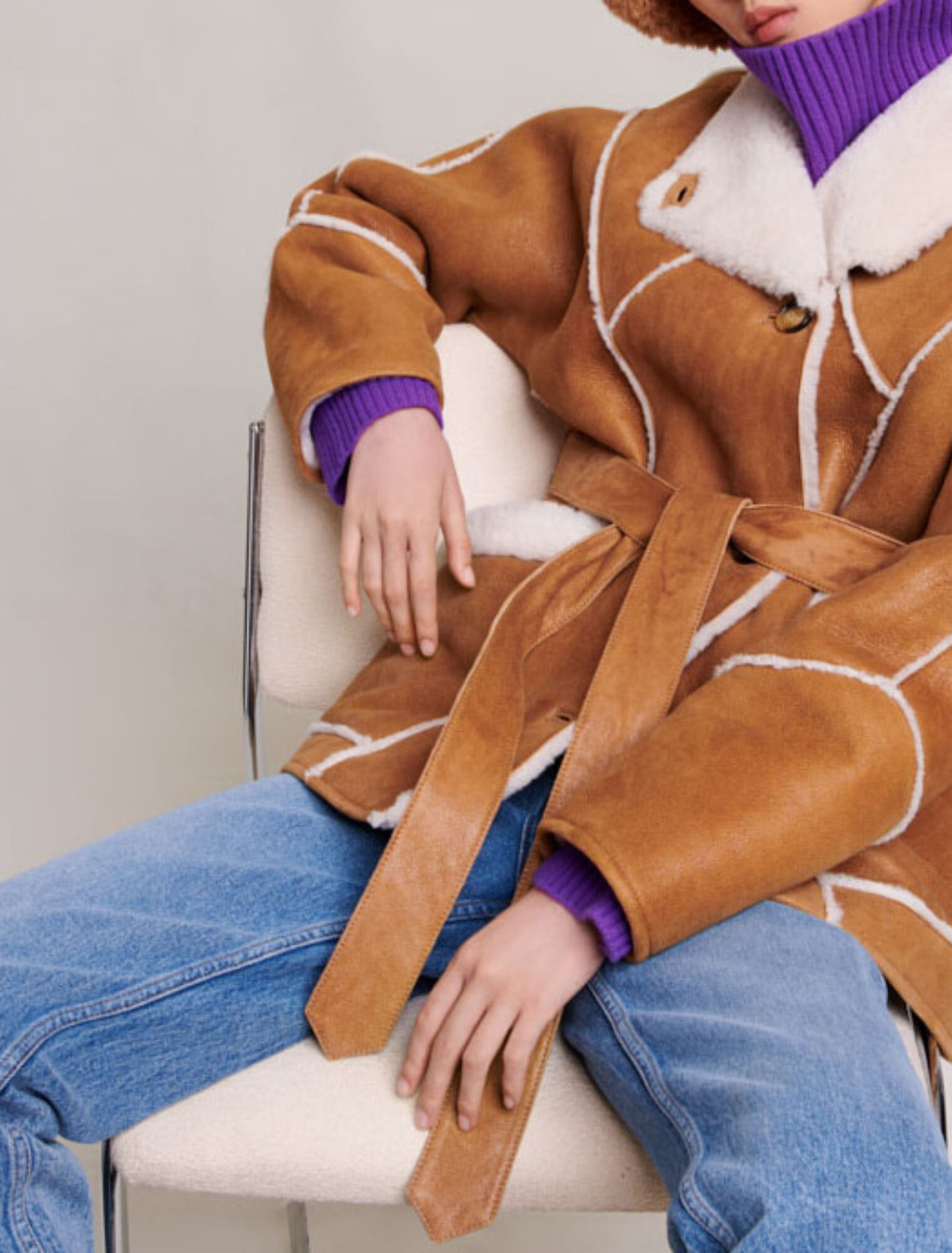 Manteau court shearling