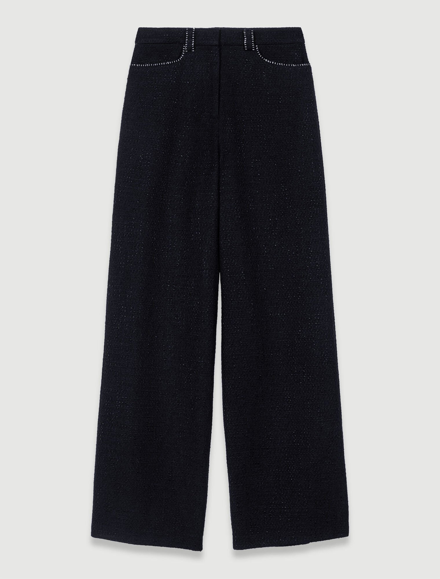 Pantalon large en tweed