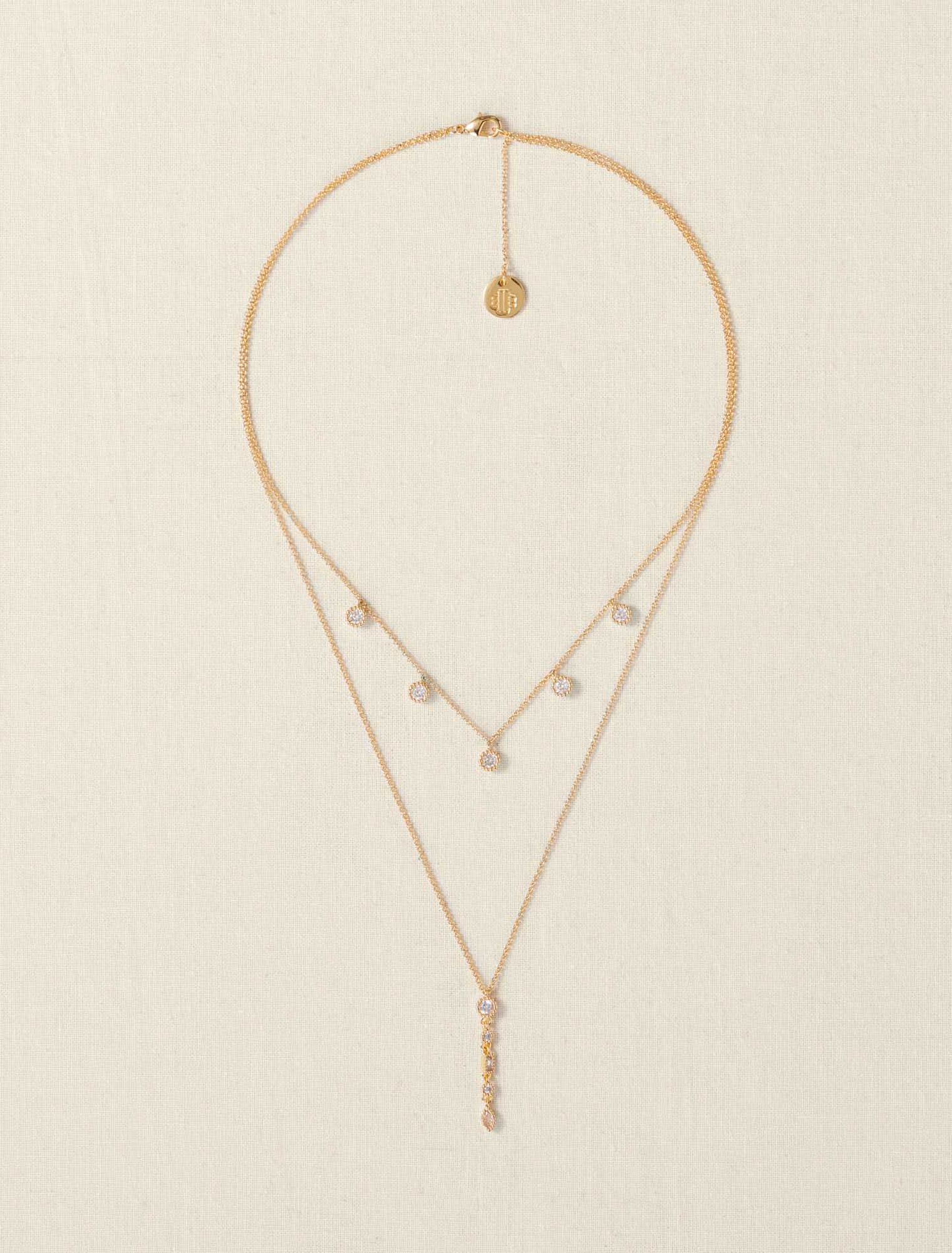 Diamanté double necklace