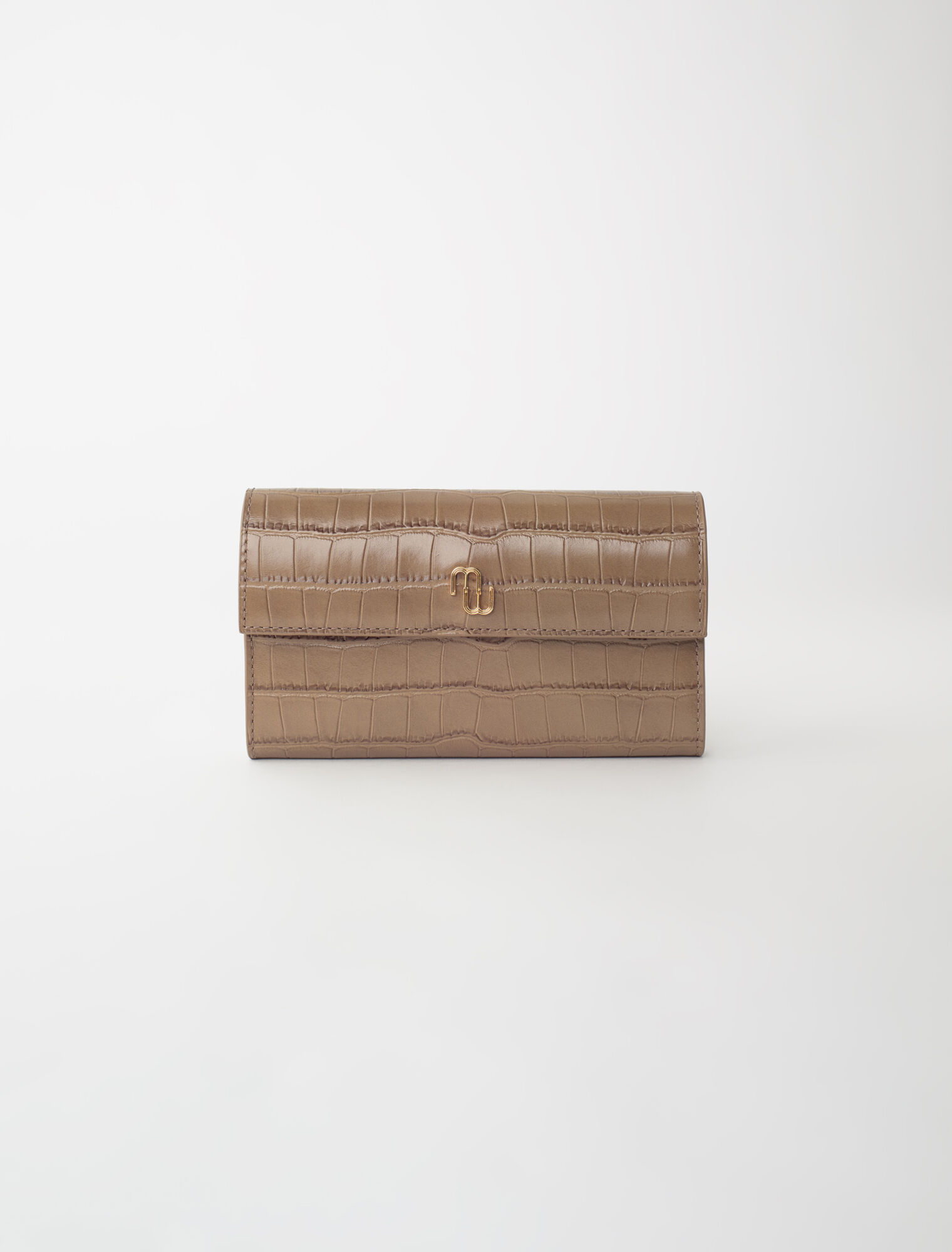 Portefeuille croco avec chaîne