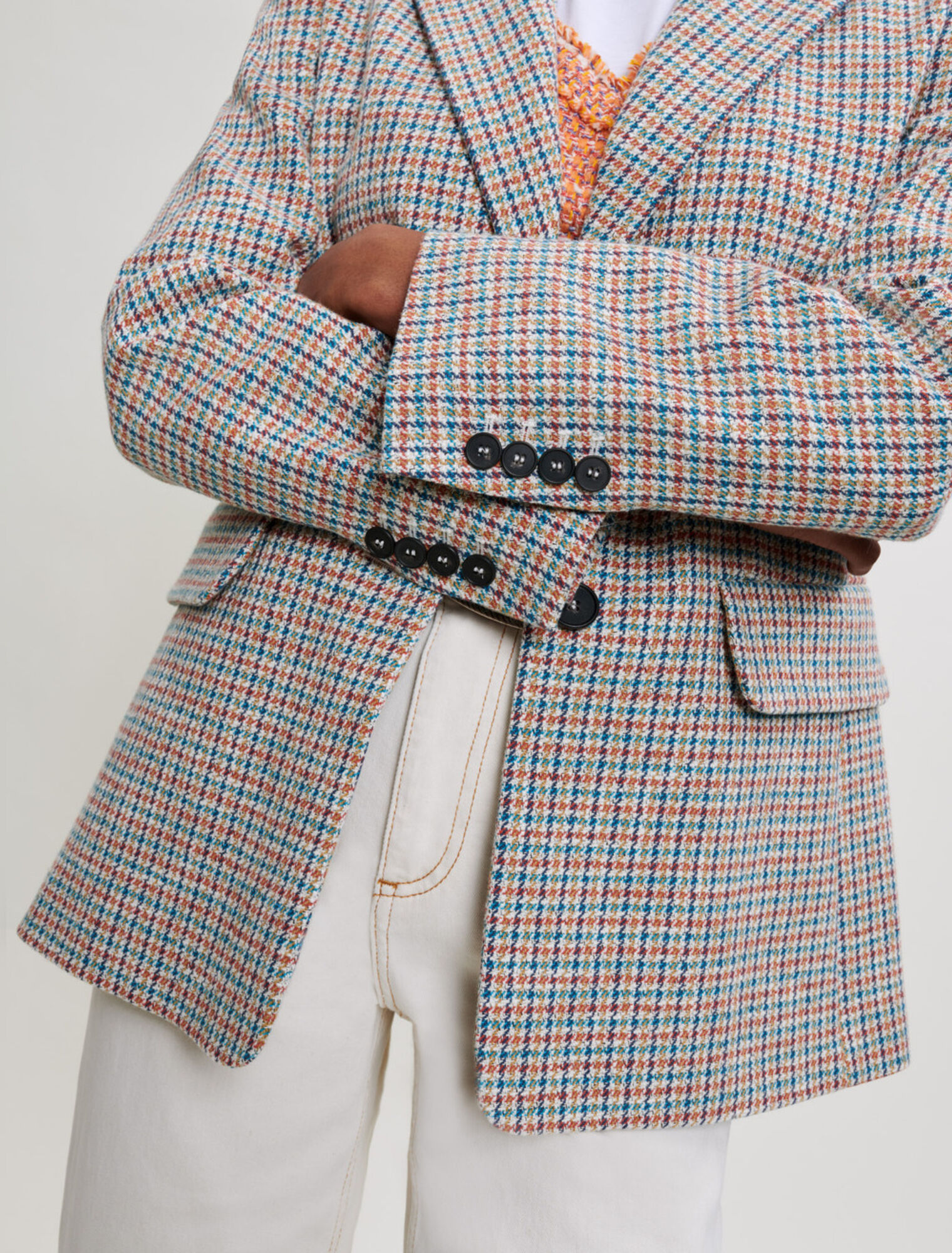 Houndstooth pattern suit jacket