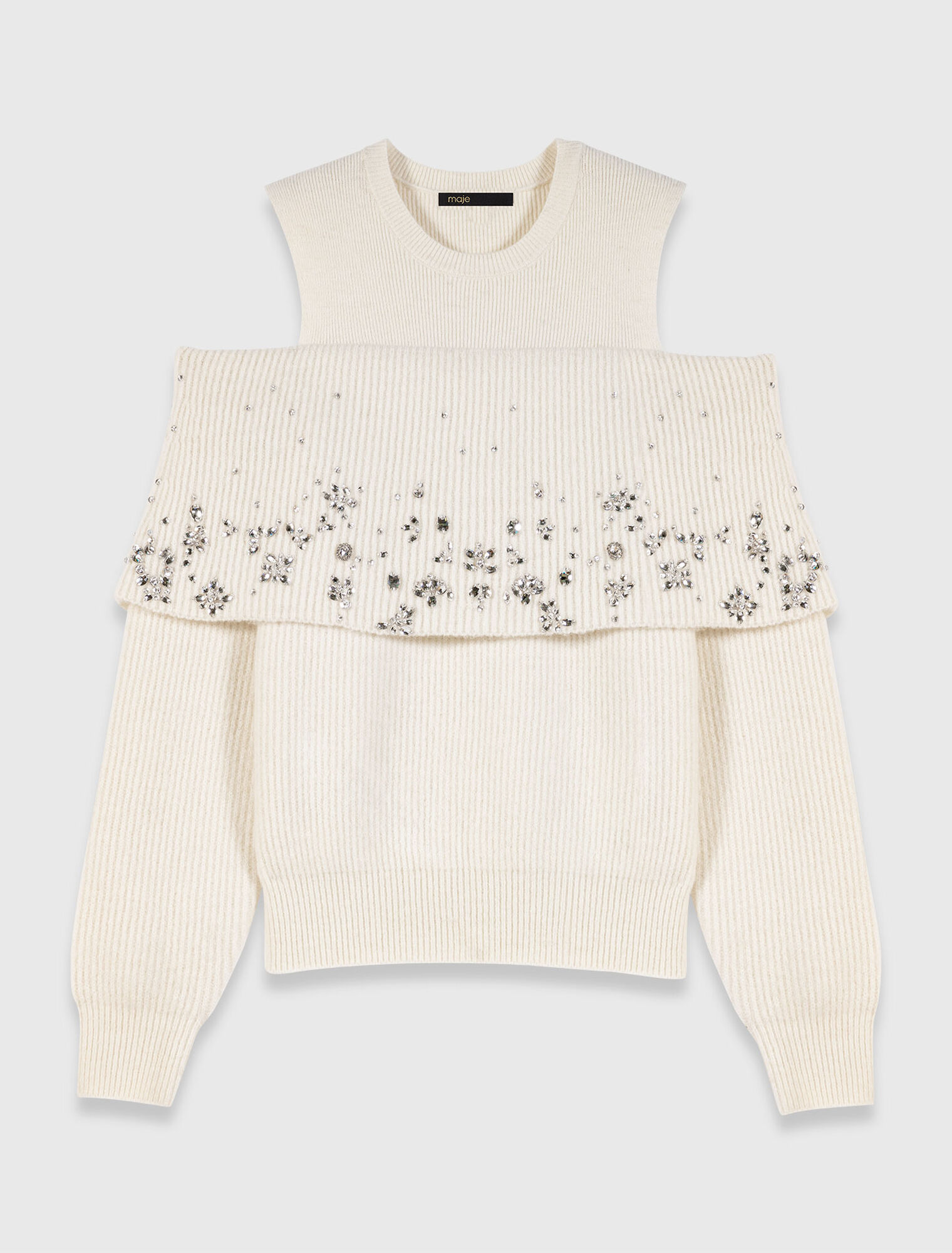 Pull épaules dénudées avec bijoux Pull épaules dénudées avec bijoux