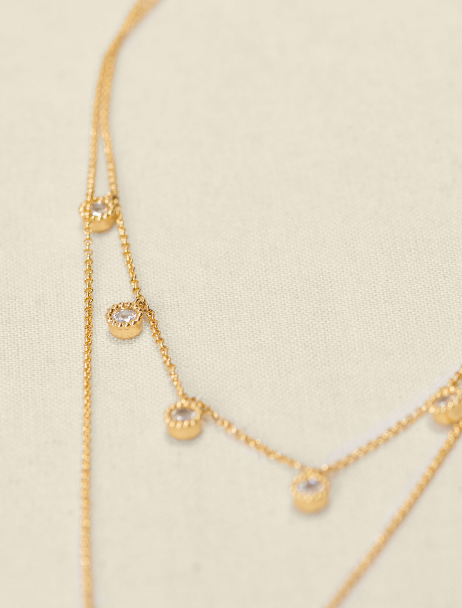 Diamanté double necklace