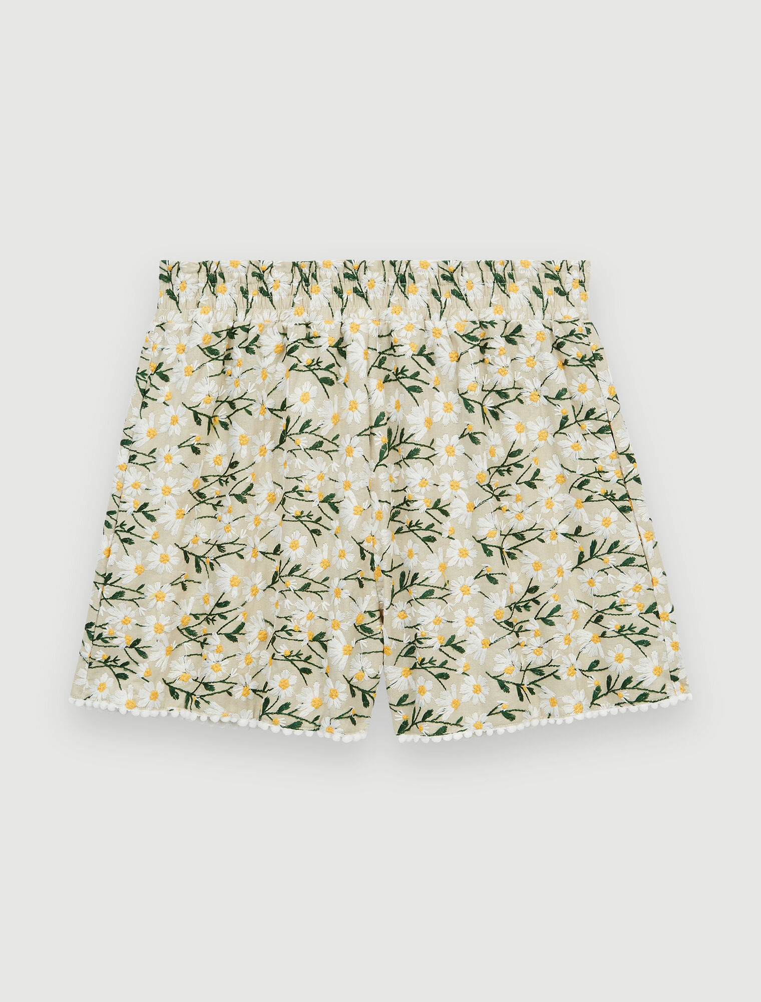 Short à broderies fleurs