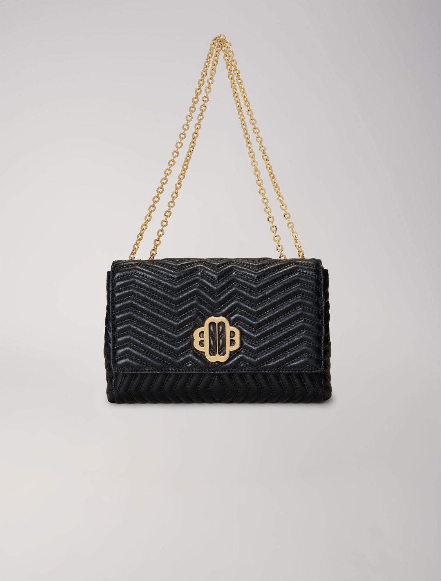 Leather bag with chain strap