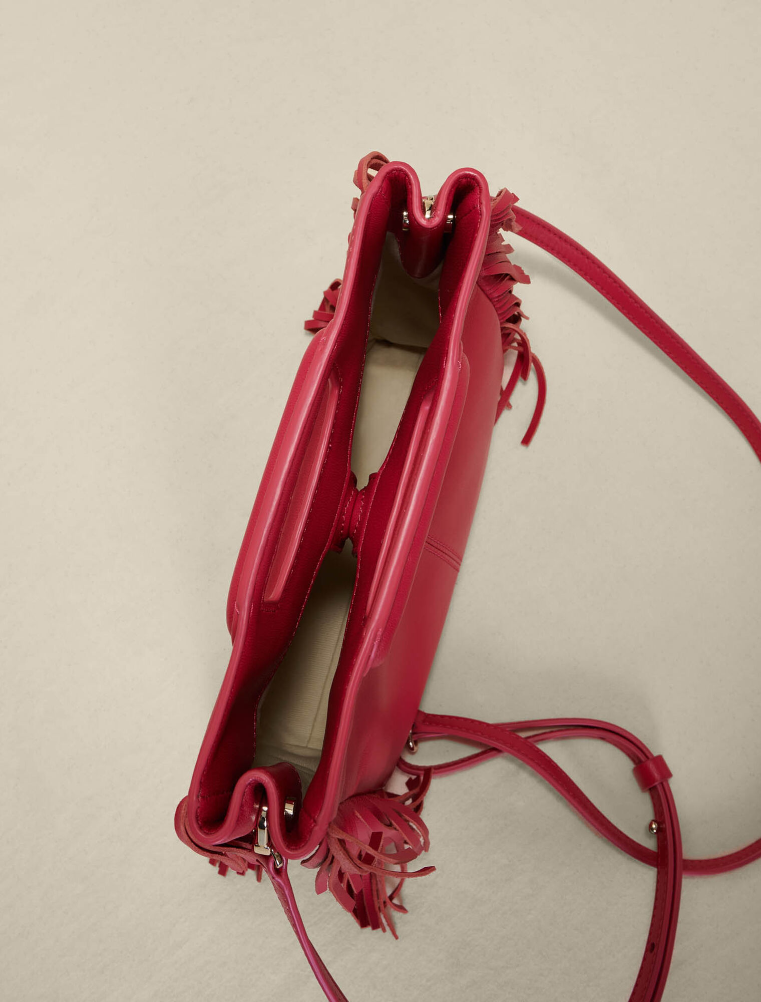 Leather mini M bag with chain