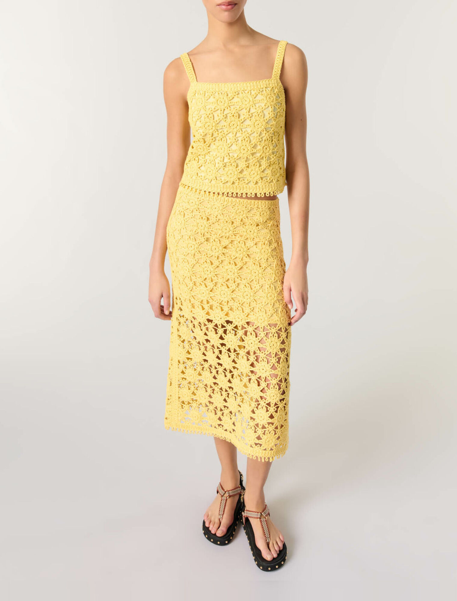 Jupe longue en crochet