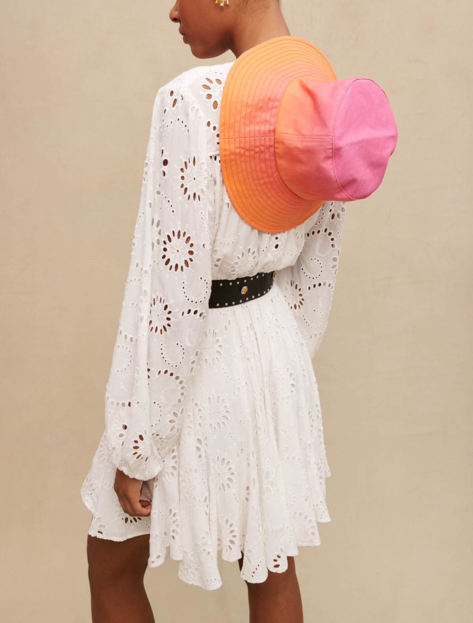 Embroidered ruffled dress