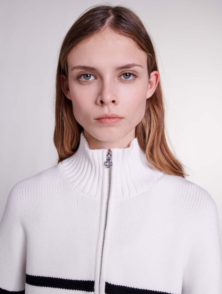 Pull marinière col zippé