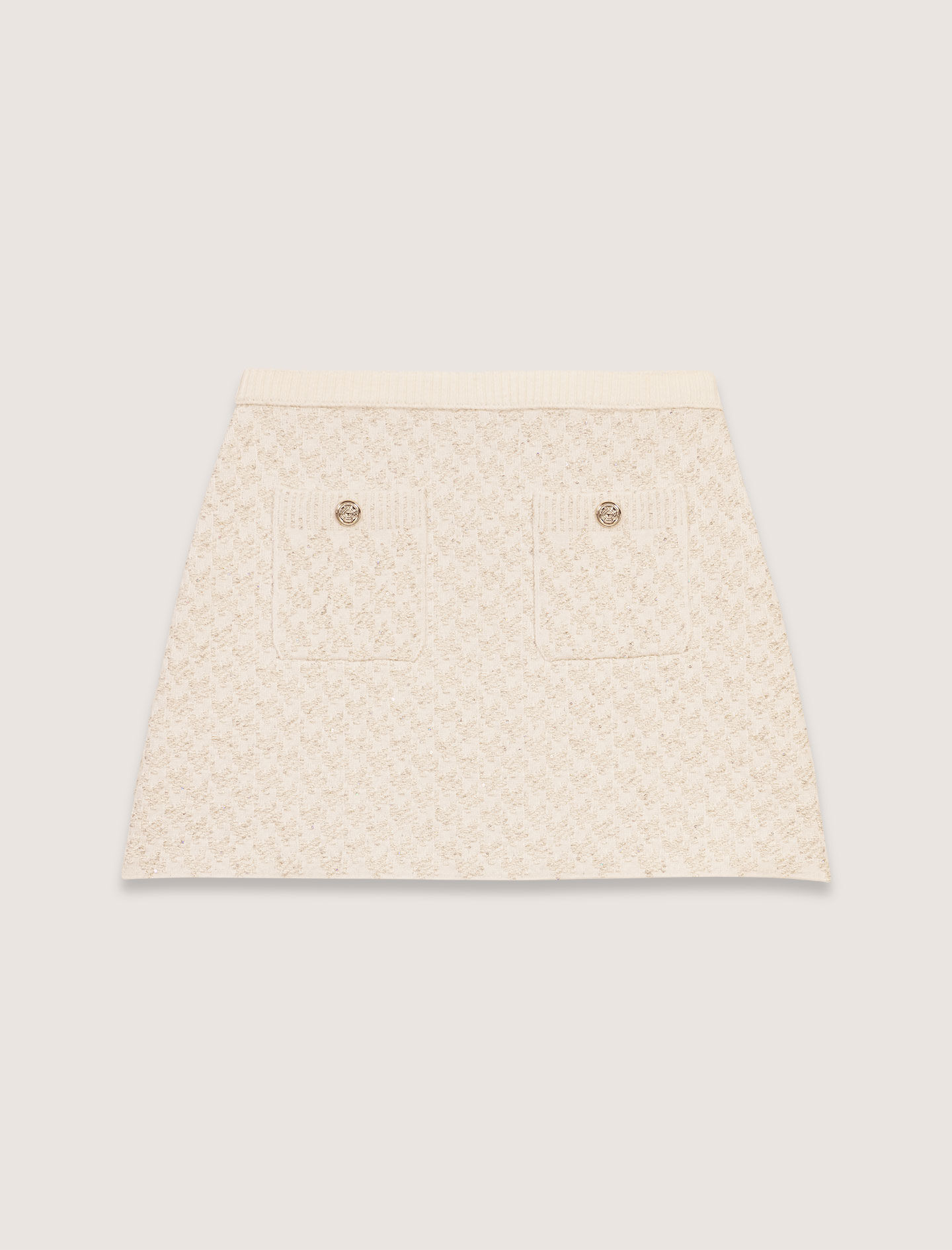 Tweed-effect knitted skirt White For Women | Maje Tweed-effect knitted skirt White For Women | Maje