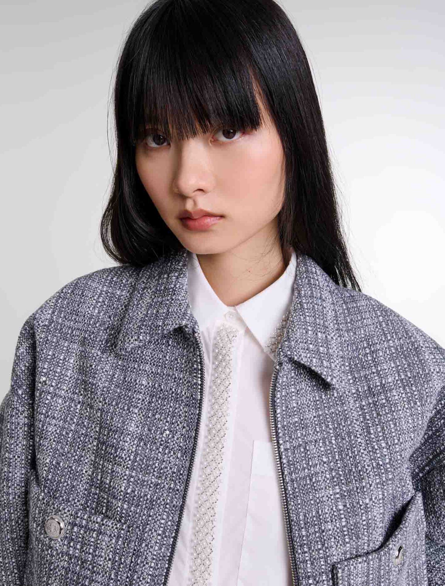 Blouson court en tweed