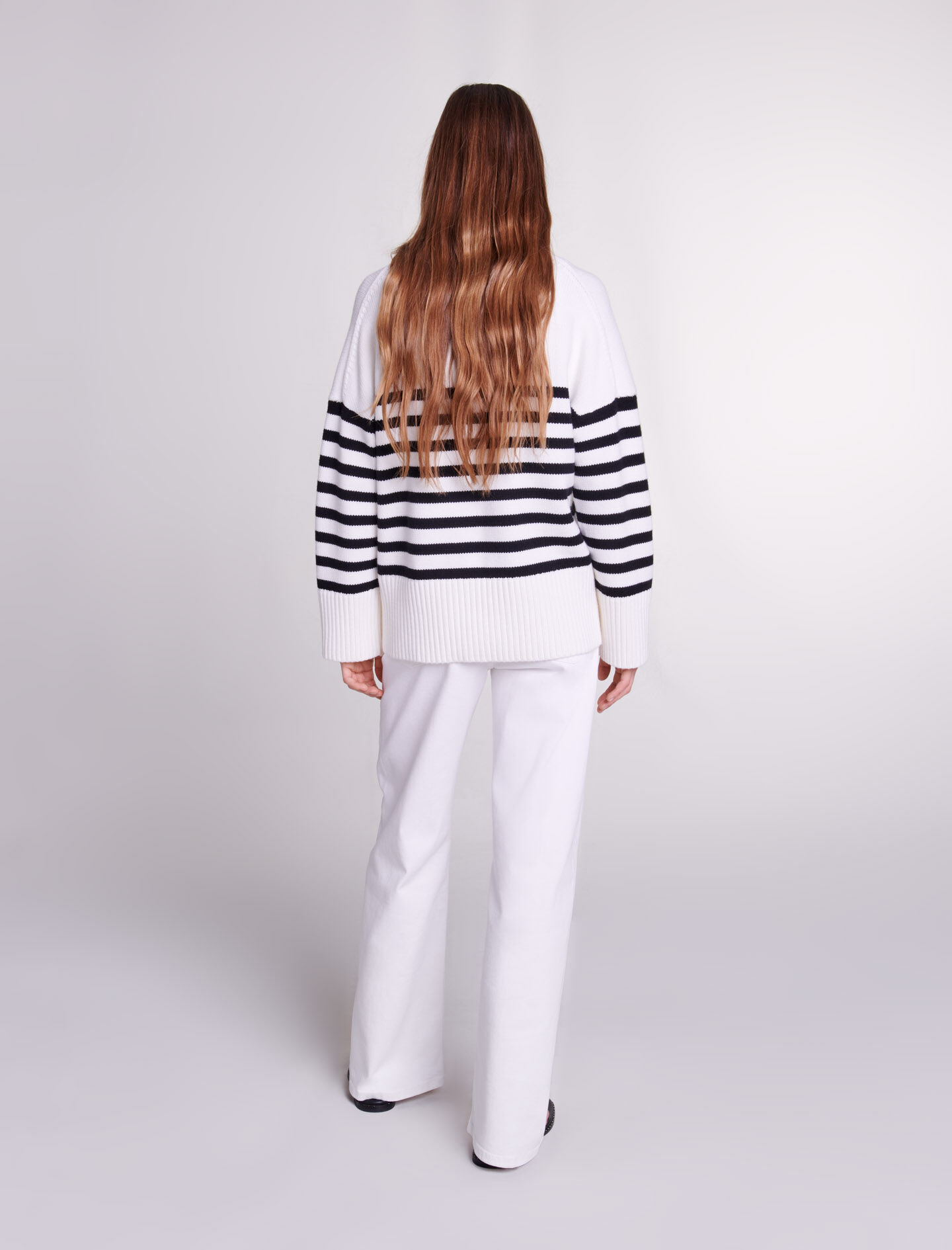 Mame Kurogouchi(マメ) Double-Layer Stripe Jersey Pullover