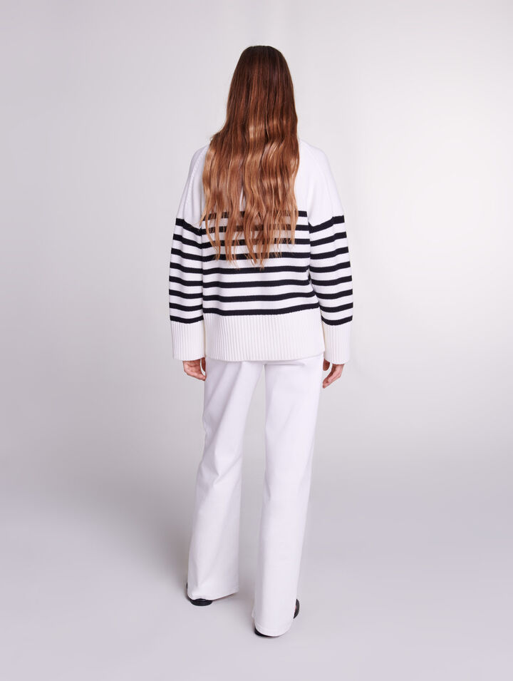 Pull marinière col zippé