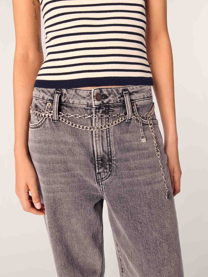 Jean large à ceinture maillons