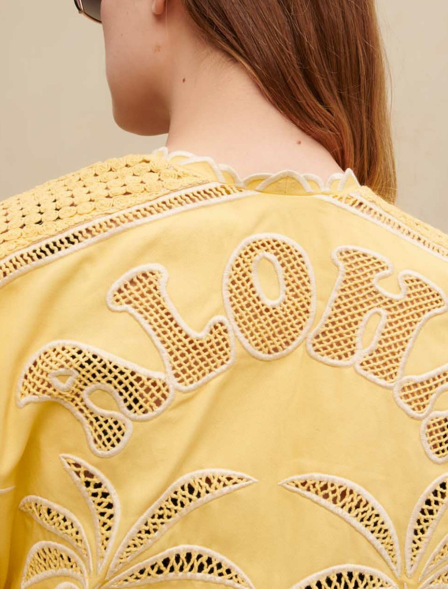 Embroidered kimono jacket
