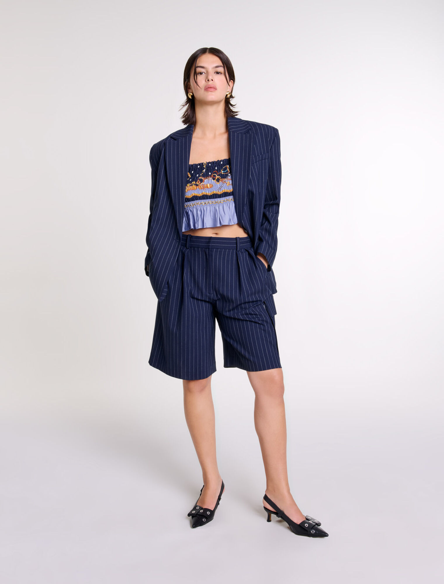 Veste de tailleur à rayures