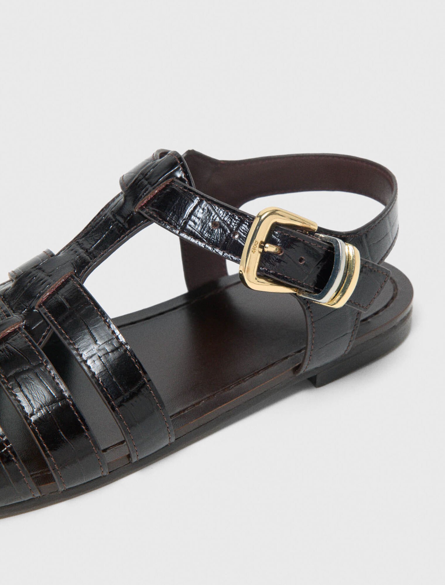 Sandales multibrides en cuir