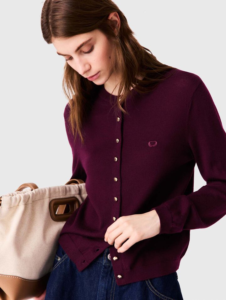 Cardigan with embroidered logo