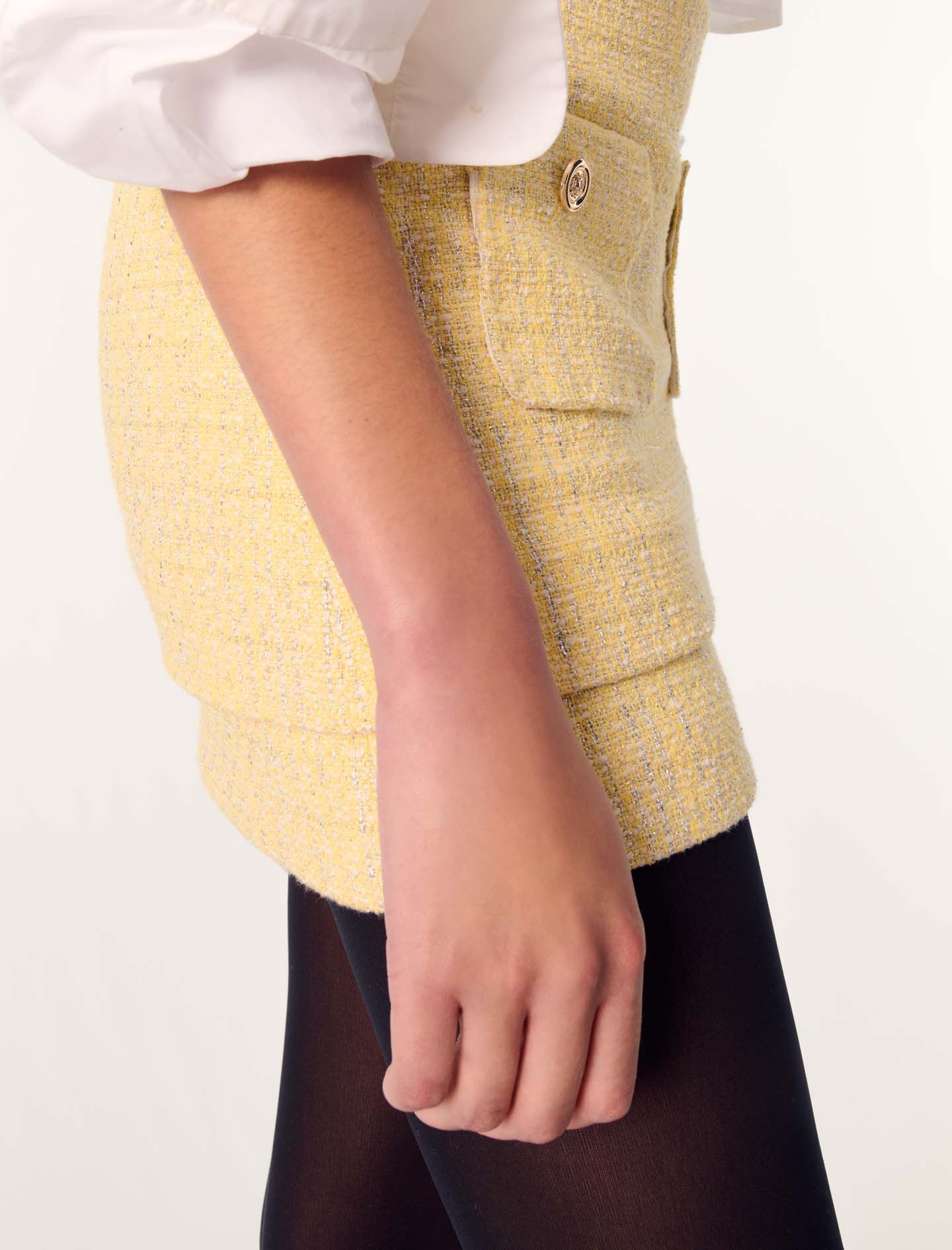 Tweed mini skirt Yellow / Orange For Women | Maje