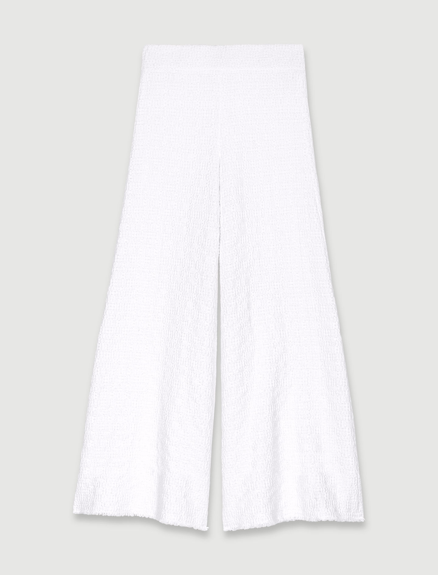 Wide-leg tweed trousers