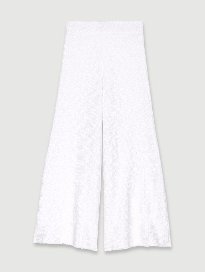 Pantalon large en tweed