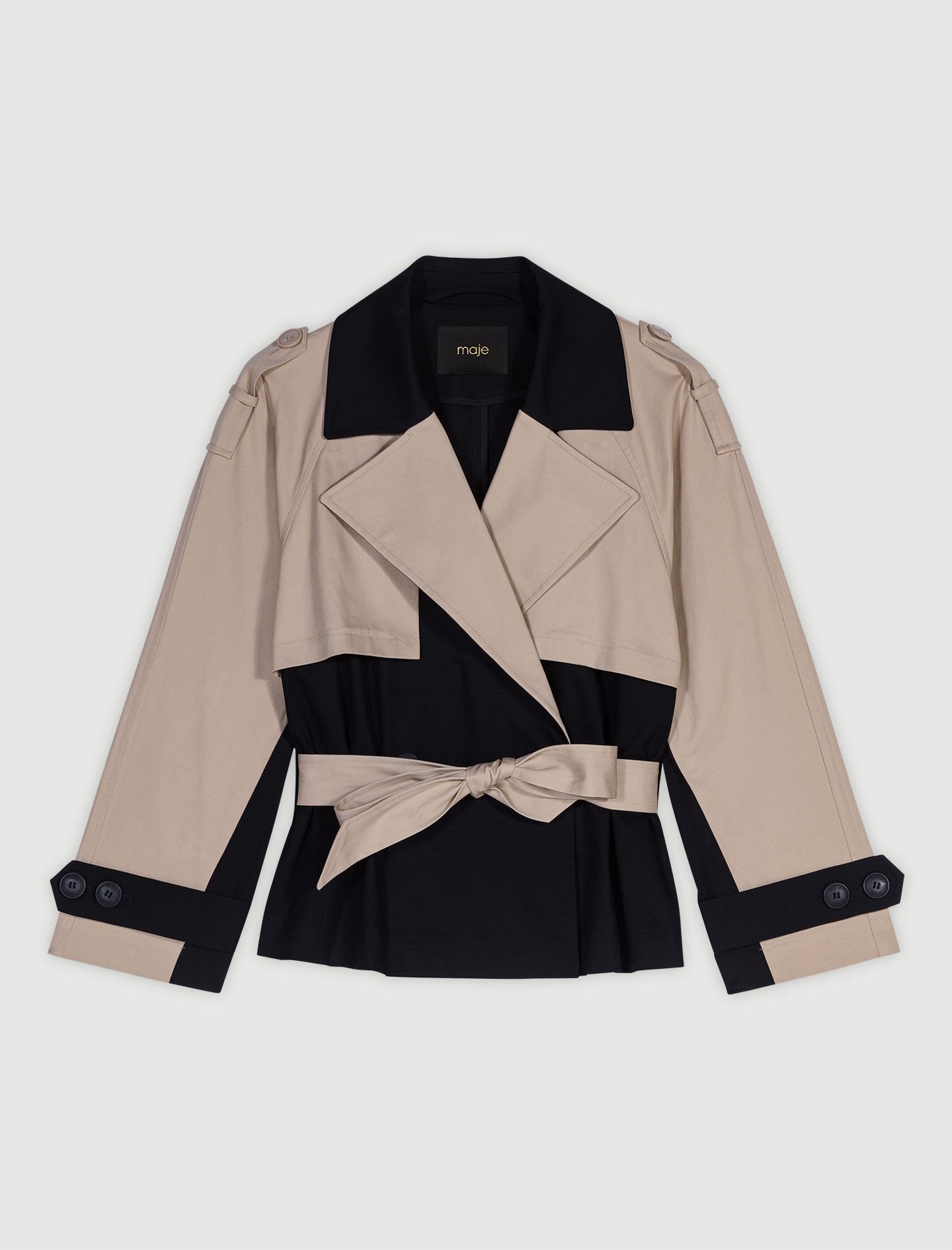 ジャケット・アウター OVER SHORT TRENCH COAT 2 Short two-tone trench coat