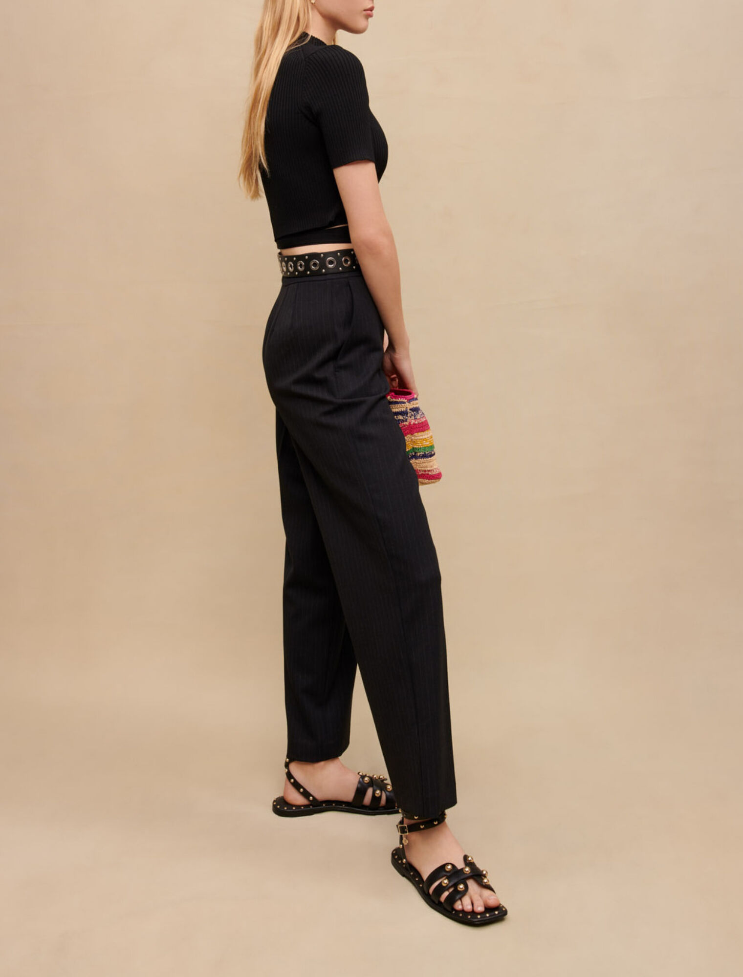 Pantalon de tailleur à rayures tennis