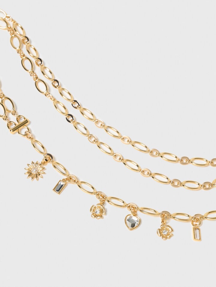 Ceinture chaine double &agrave; charms