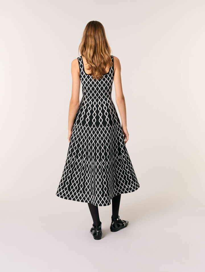 Robe midi en maille jacquard