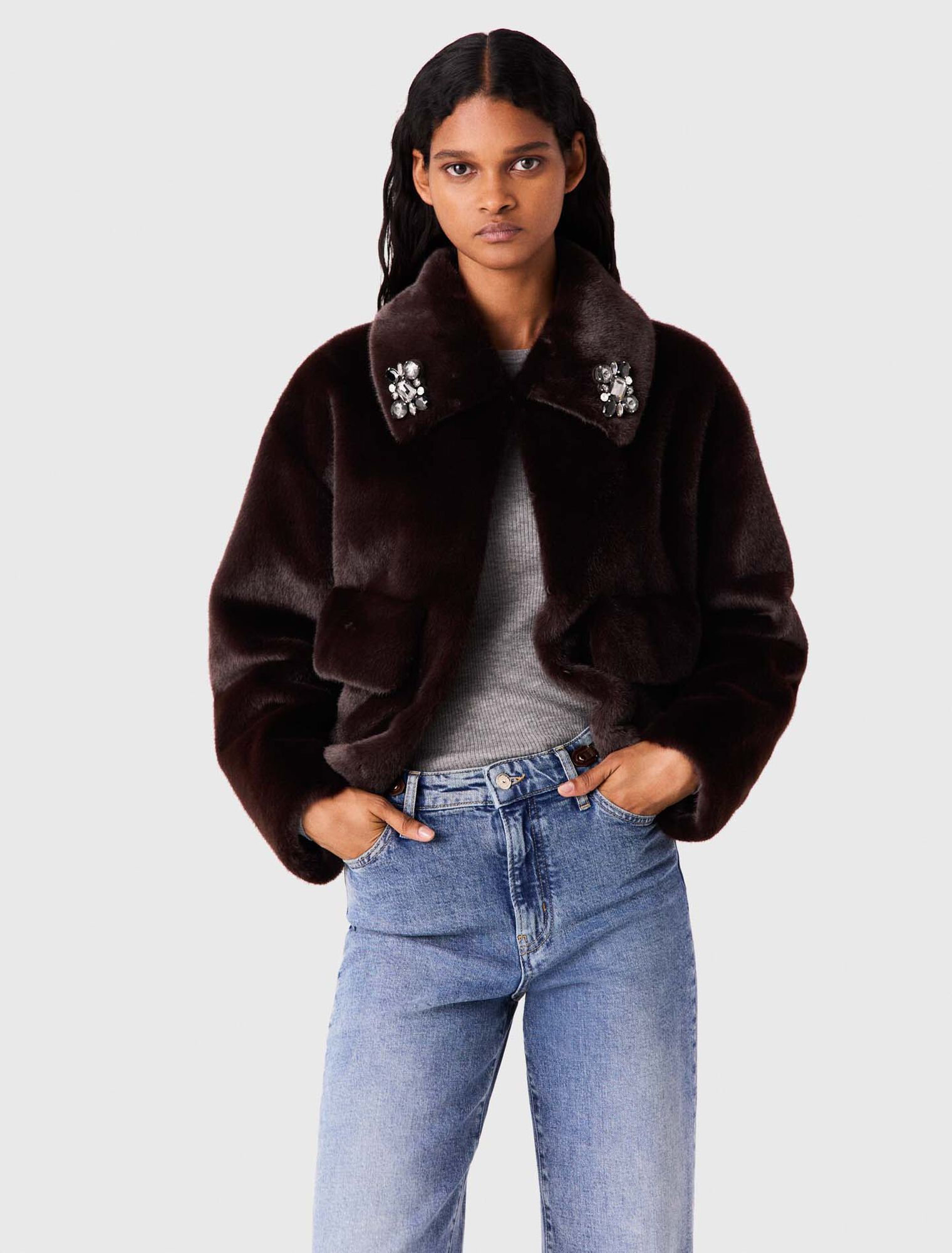 Short faux fur jacket