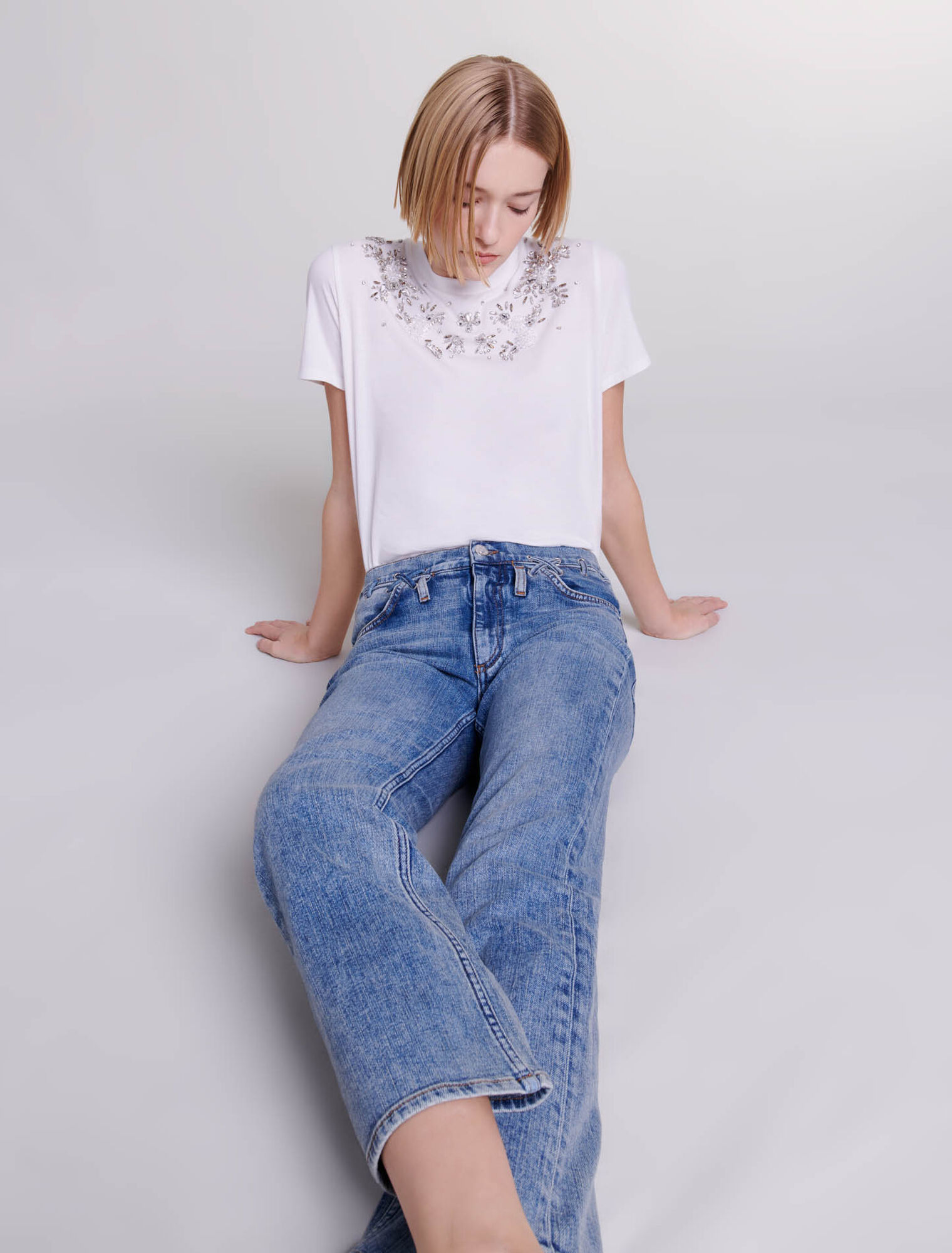 Jeans with braided details