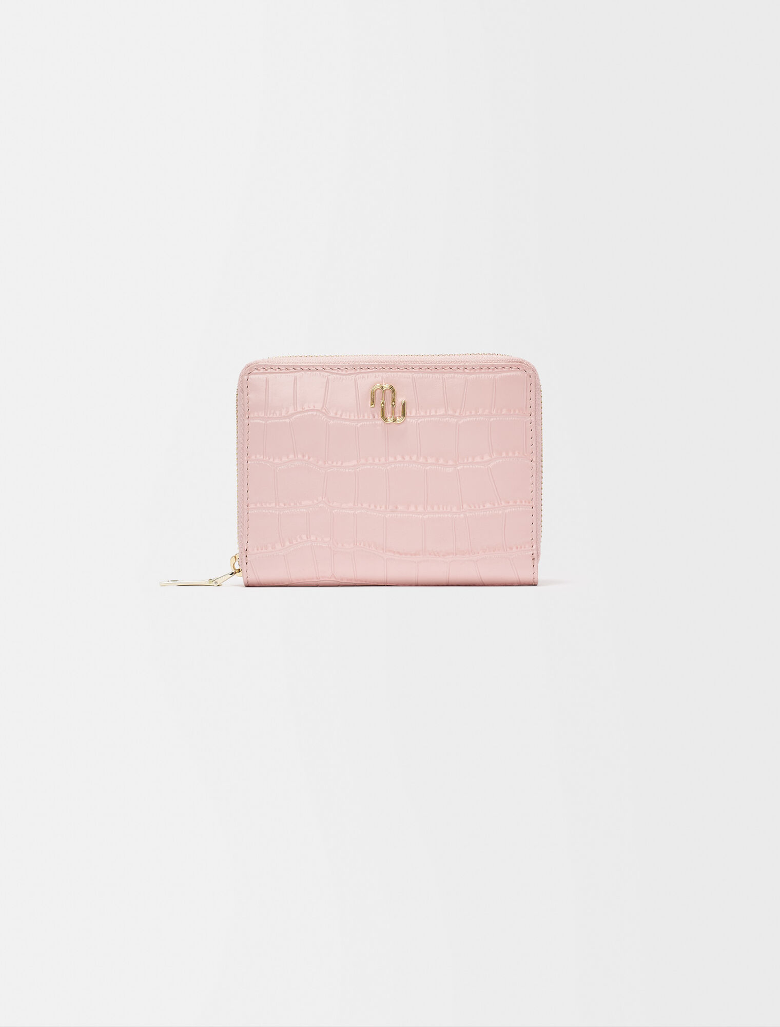 Portefeuille en cuir embossé croco