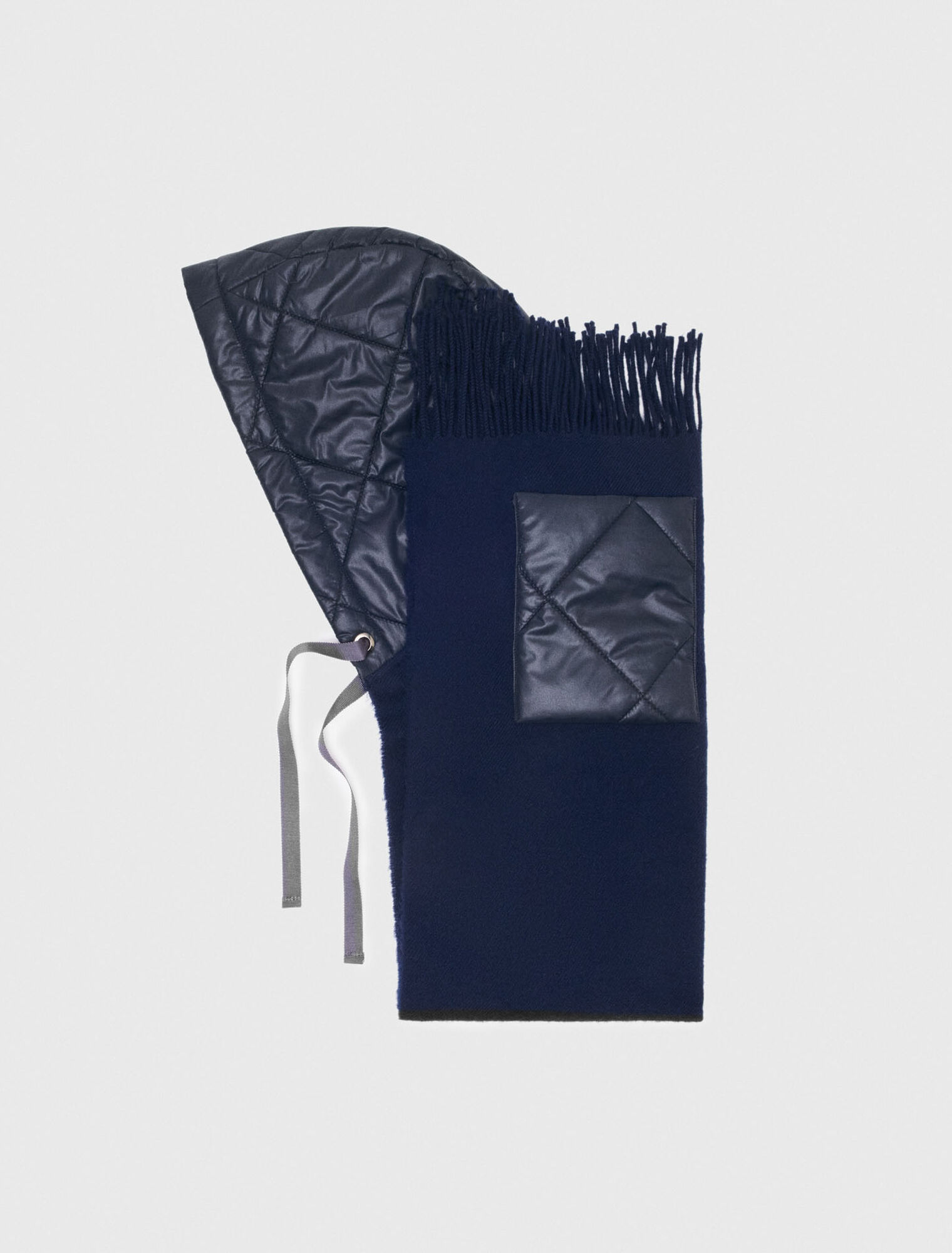 Poncho en laine à capuche