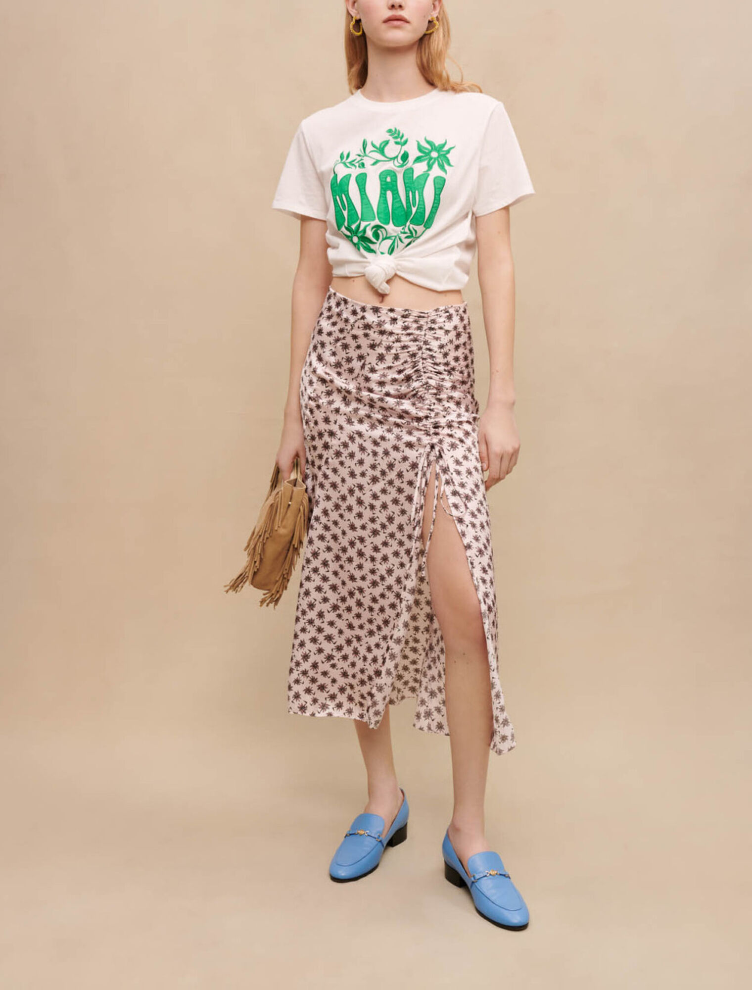 Jupe midi fendue