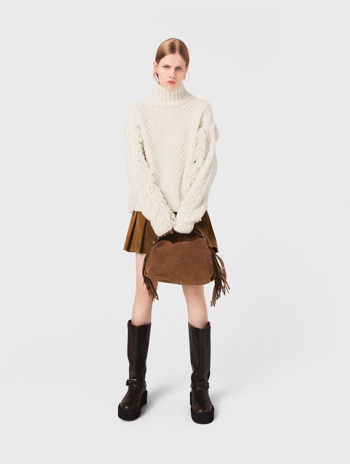 Pull en laine melangé avec franges