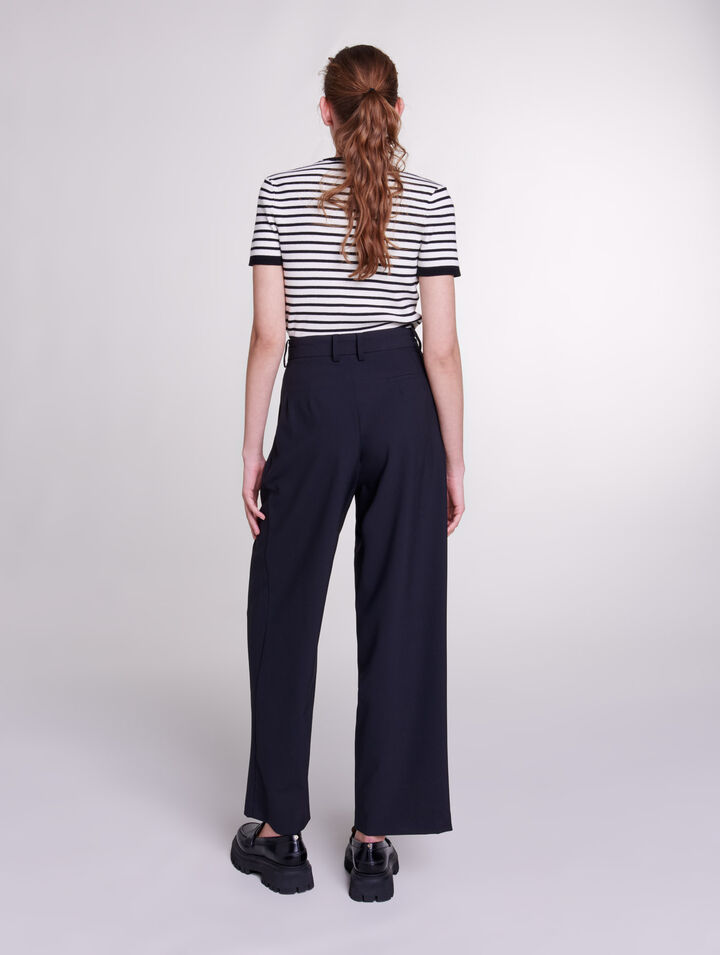 Wide-leg trousers with belt