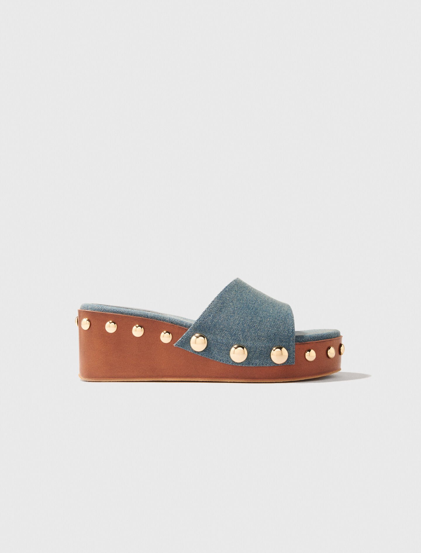 Wedge sandals with raffia effect Brown For Women | Maje