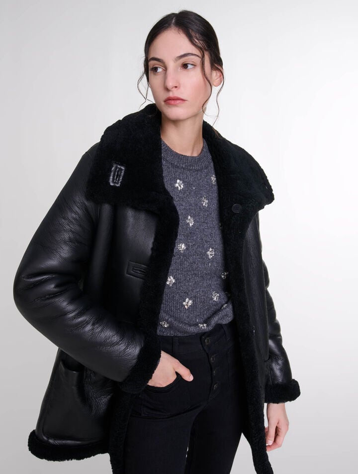 Manteau en cuir réversible