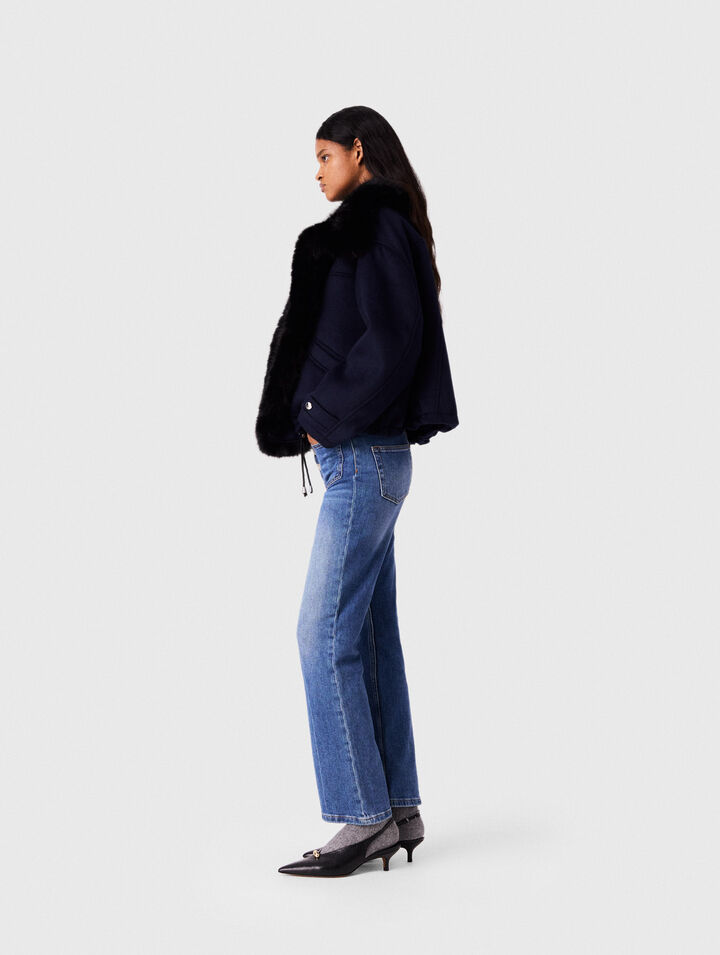 Jean denim &agrave; poches